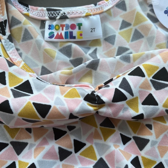 NWT Dot Dot Smile toddler dress size 2T .3/4 sleeve 95% polyester 5% spandex - Picture 3 of 3